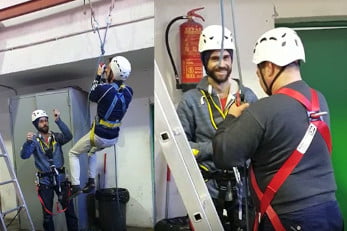 practicas-trabajos-en-alturas uso del arnés en trabajo en altura